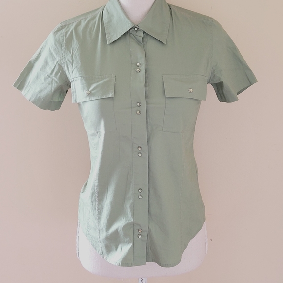 Riley Los Angeles olive button down size small - Picture 1 of 5
